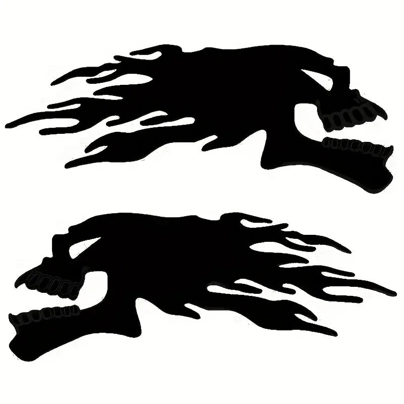 Flaming Skull 3D Car Decal FC