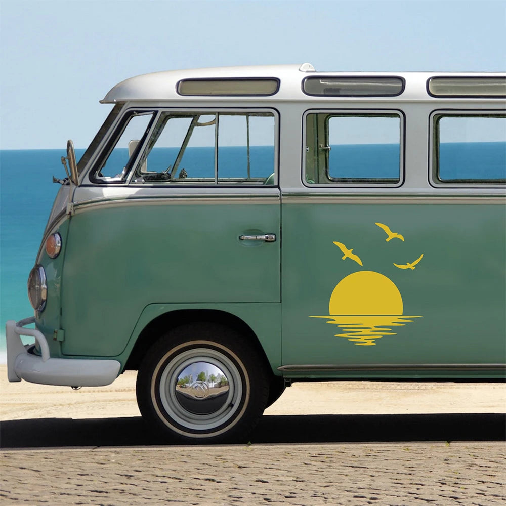 Sunset & Seagulls Car Decal MV