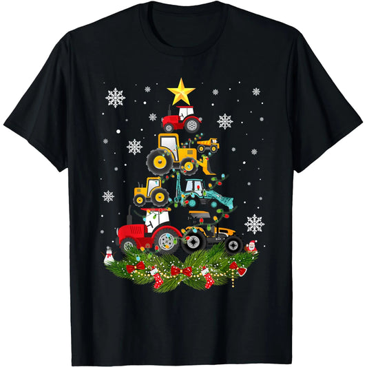 Construction Truck Christmas Tree T-Shirt TS