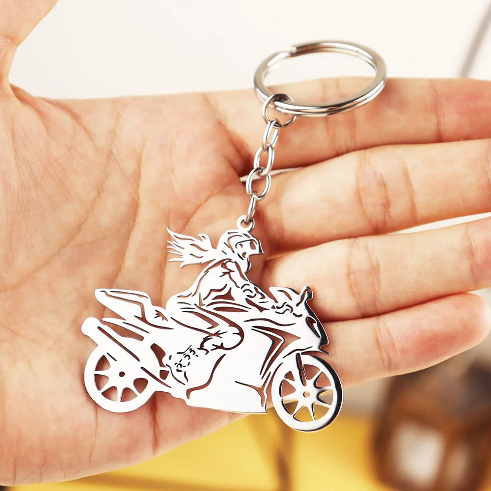 Girl Biker Keychain FM