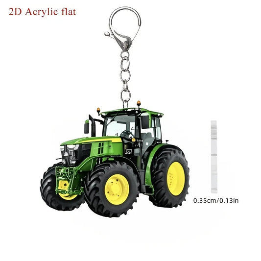 Flat Design Tractor Keychain TS