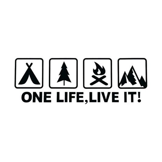 One Life Live It Camping Sticker FV