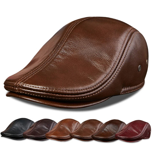 Genuine Leather Beret Men FM