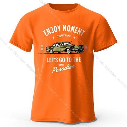 Retro "Enjoy Moment" Car T-Shirt FC