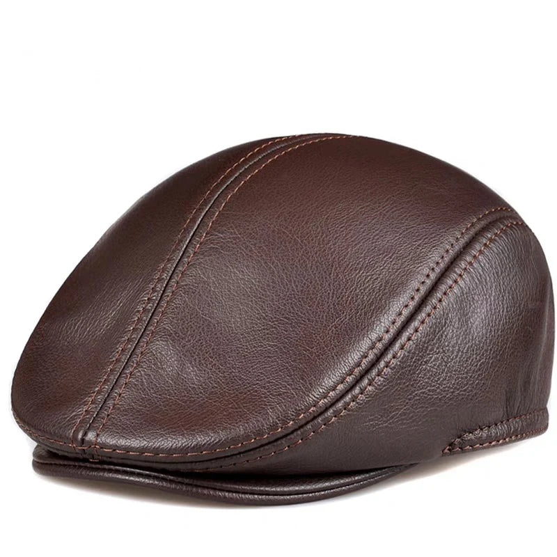 Winter Leather Beret for Men FM