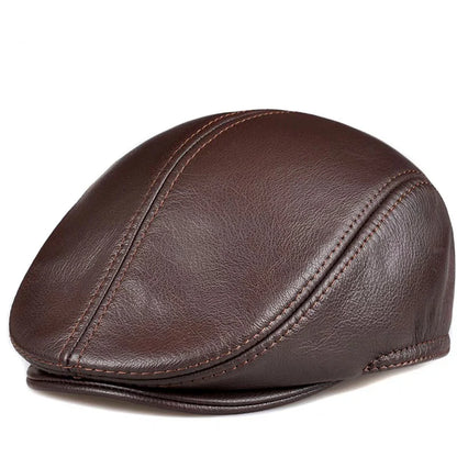 Winter Leather Beret for Men FM