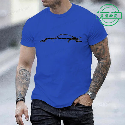 Minimalist Sports Car Silhouette Graphic T-Shirt FC