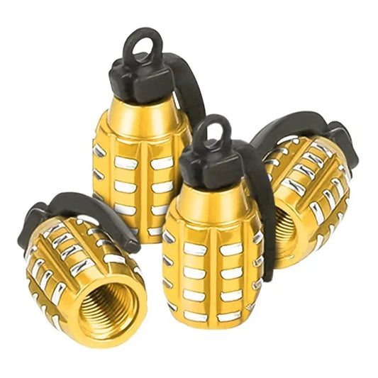 Grenade Style Alloy Tire Valve Caps FC