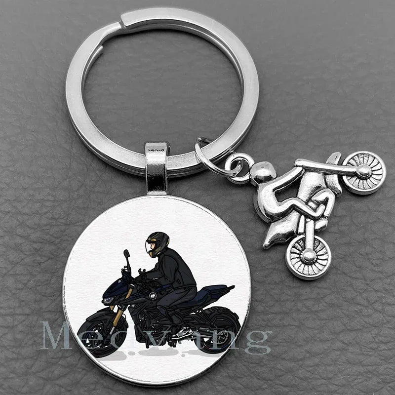 Motorcycle Rider Keychain FM