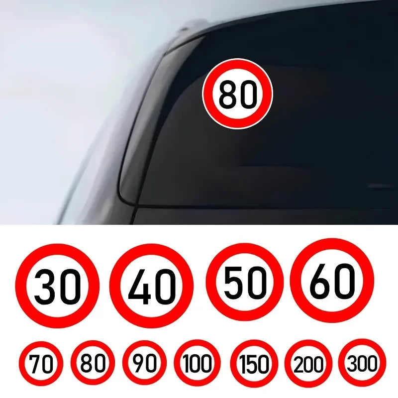 Circular Speed Limit Road Sign Decals FC