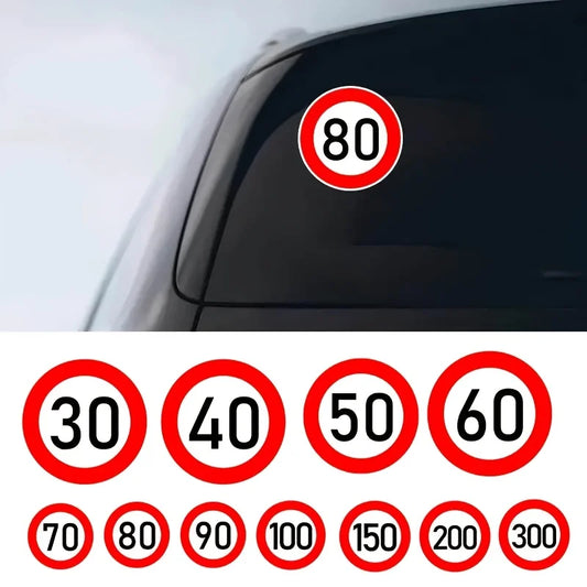 Circular Speed Limit Road Sign Decals FC