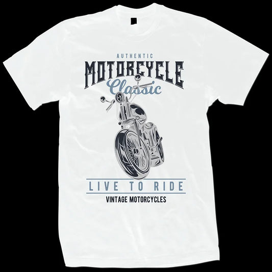 Classic Motorcycle Live To Ride T-Shirt FM
