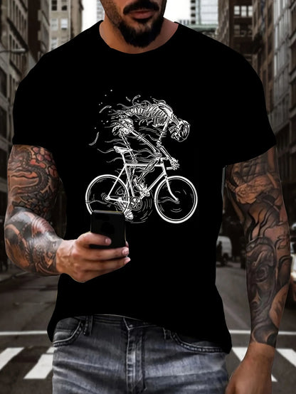 Skull Biker Print T-Shirt FB