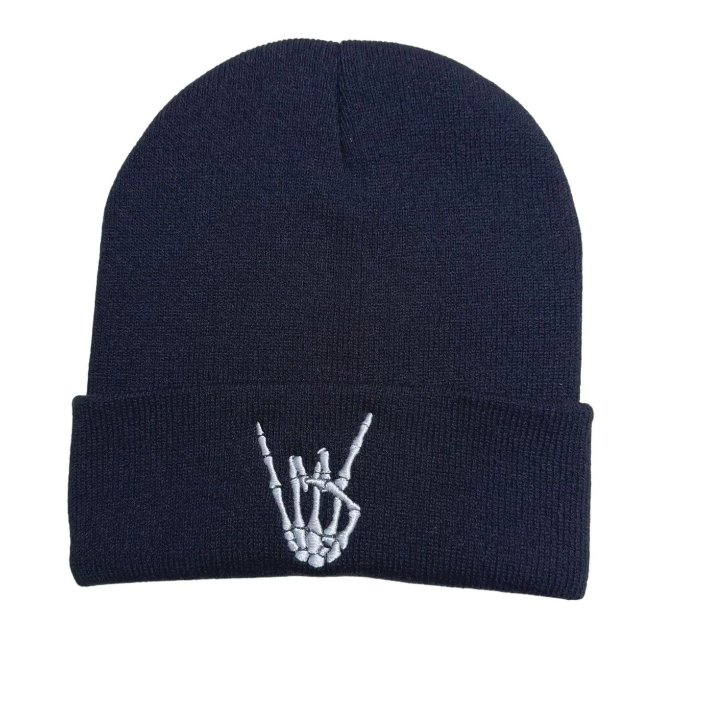 Skull Finger Embroidery Knitted Hat FM