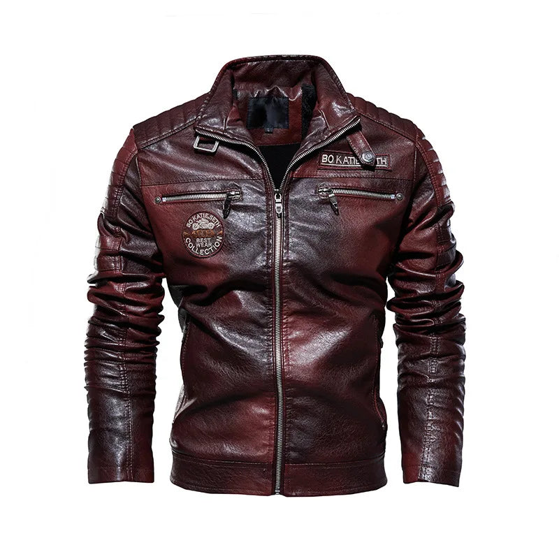 Motorcyclist Leather Jacket Men FM