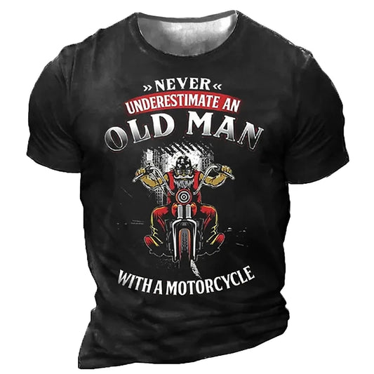 Old Man Motorcyclist T-Shirt FM