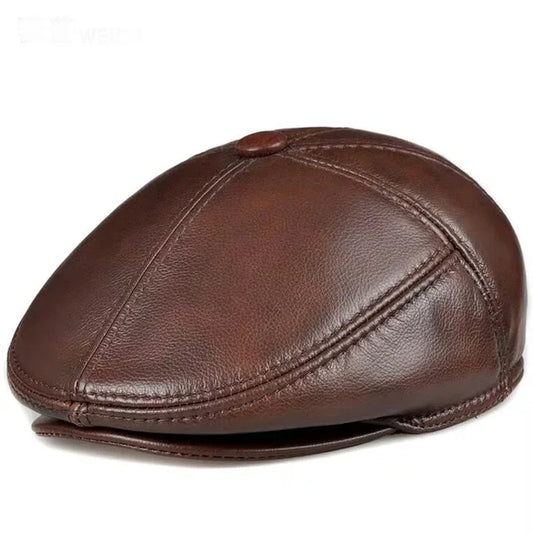 Winter Leather Beret for Men FM