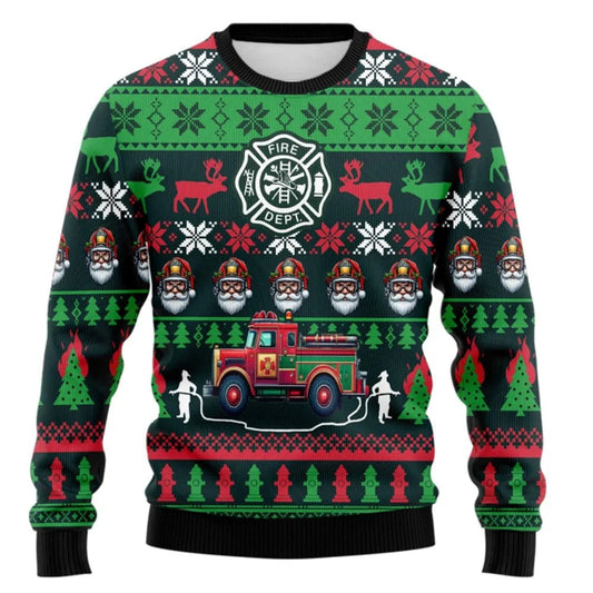 Fire Truck Christmas Sweater TS