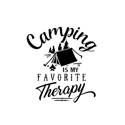 Camping Is My Favorite Therapy Funny Vinyl Decal MV
